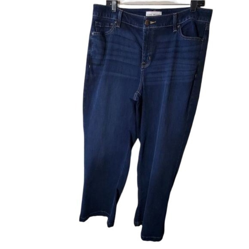 Lane Bryant Flex Magic Waistband Mid-Rise Wide Leg Jeans Dark Wash Blue Size 14 - Picture 2 of 7